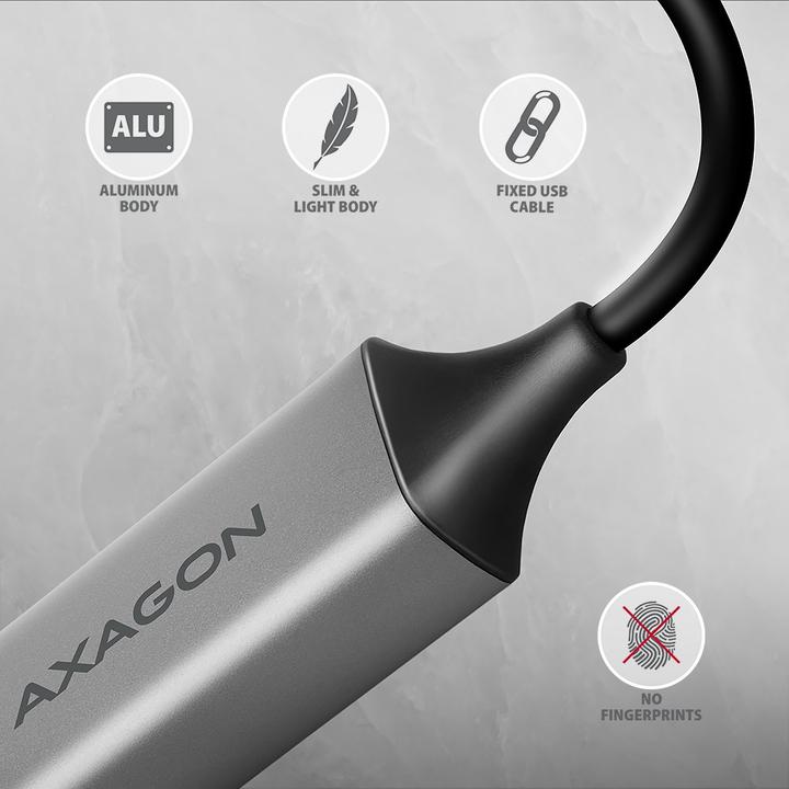 Productafbeelding Axagon ADE-TXCA, USB-C + USB-A 3.2 Gen 1 - Gigabit Ethernet s????ov?? karta, Asix AX88179, automatisch (USB-C, USB, RJ45/LAN (1x))