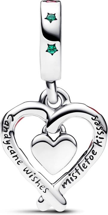 Image du produit Pandora Double canne à sucre Coeur Noël (Argent 925)