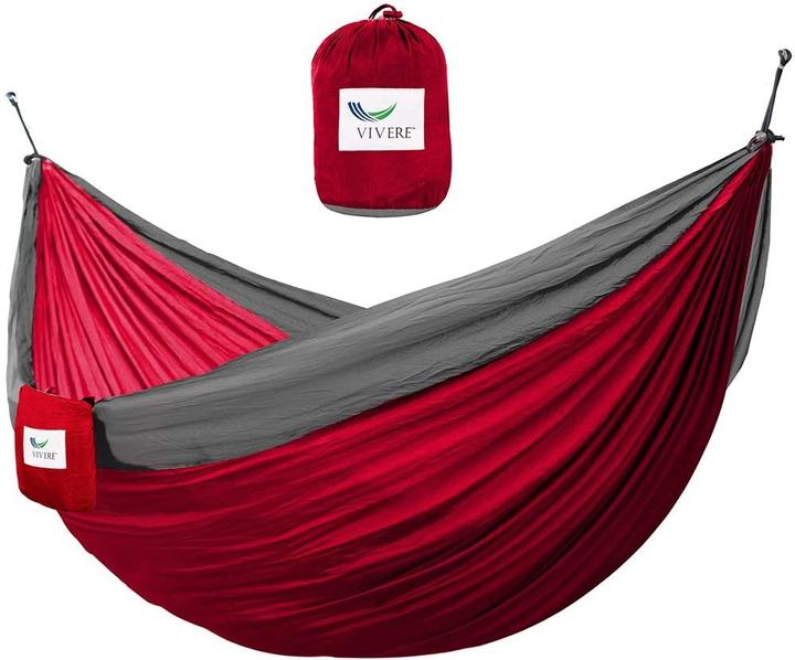 Immagine prodotto Vivere Doppia amaca paracadute amaca rosso/grigio (181 kg)