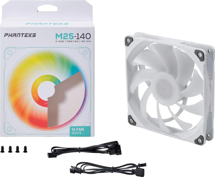 Image du produit Phanteks Ventilateur M25 PWM D-RGB, pack de 3 - 140mm, blanc (140 mm, 3 x)