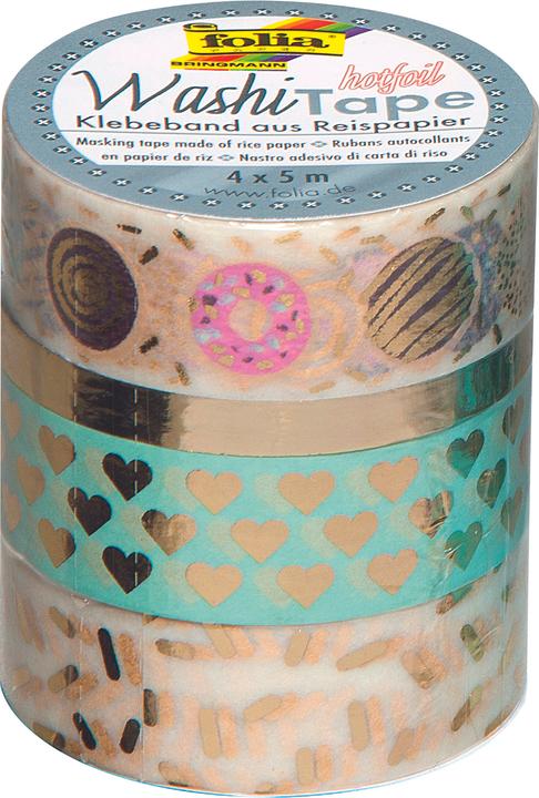 Folia Deko-Klebeband Washi-Tape Hotfoil Gold II, 4er Set