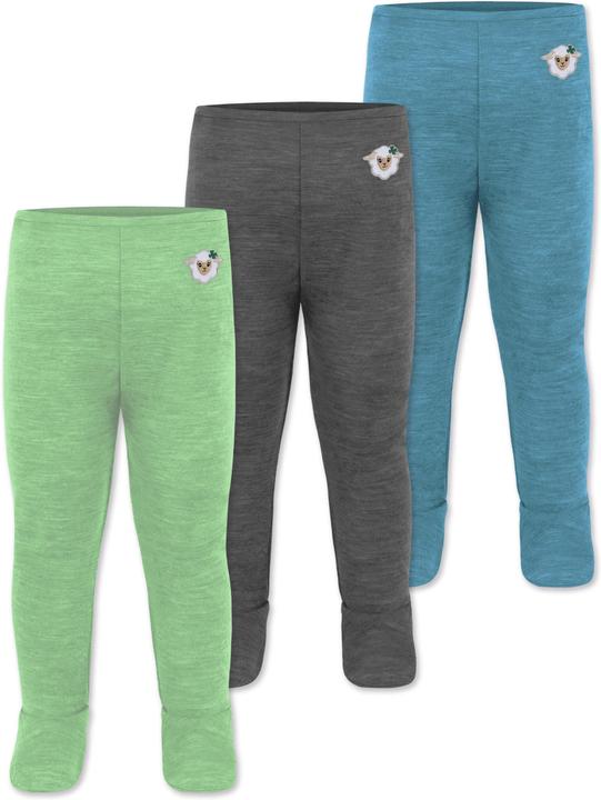 Immagine prodotto Normani Confezione da 3 pantaloni baby merino con piedini - 9543 (68)