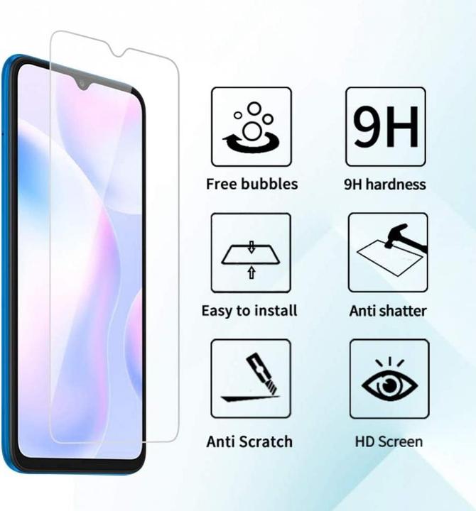 Actual product image Screenguard Xiaomi Redmi 9A bulletproof glass protective film Case Friendly Design (1 Piece, Xiaomi Redmi 9A)