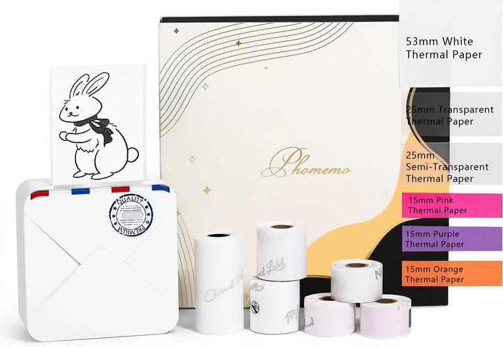 Phomemo M02S (Transfert thermique, Noir et blanc)