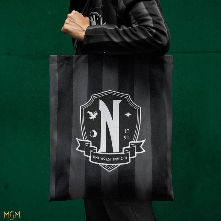 Actual product image Cinereplicas Wednesday Tote Bag Nevermore Academy