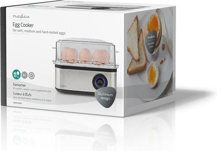 Actual product image Nedis KAEB130EAL - Vařič na Vejce | 8 ks | 3 fáze | miska | 500 Wattů (EU plug)