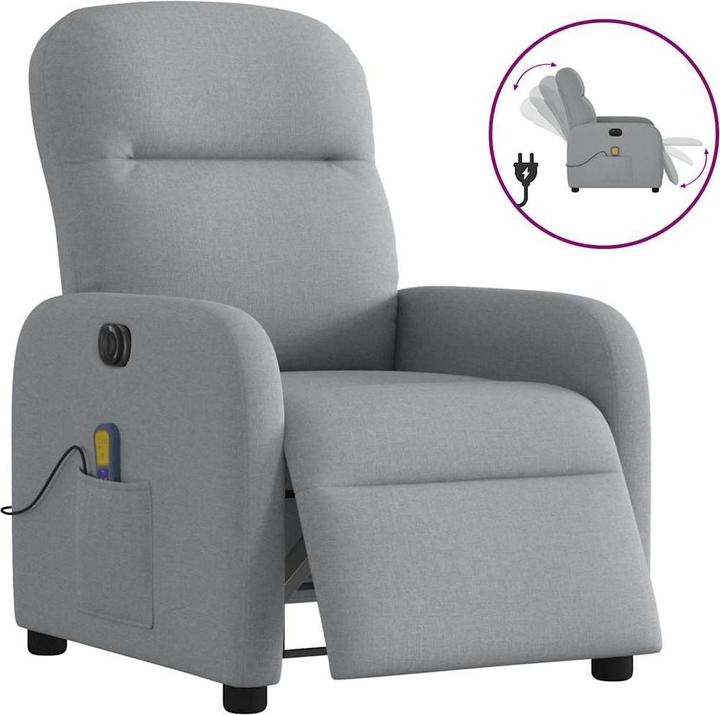 Immagine prodotto VidaXL Sedia da massaggio elettrica in tessuto grigio chiaro