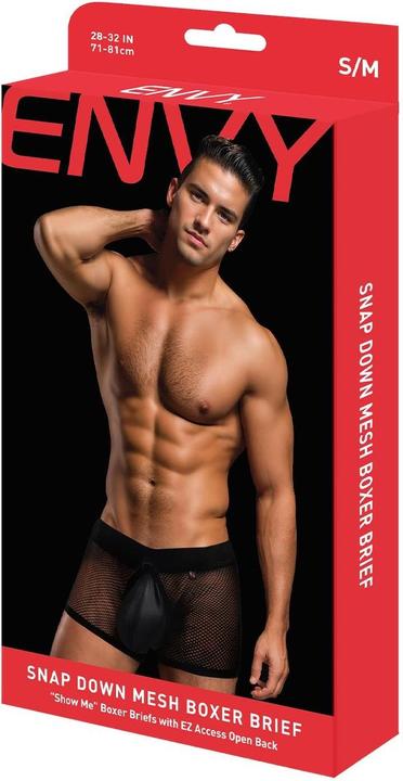 Image du produit Envy Xgen Snap Down Mesh Boxer Brief-Black-S/M Taille 28" - 32 (S/M)