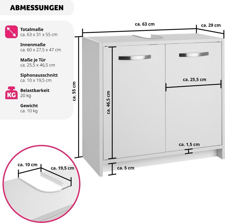 Image du produit tectake Katalina (63 x 31 x 55 cm)