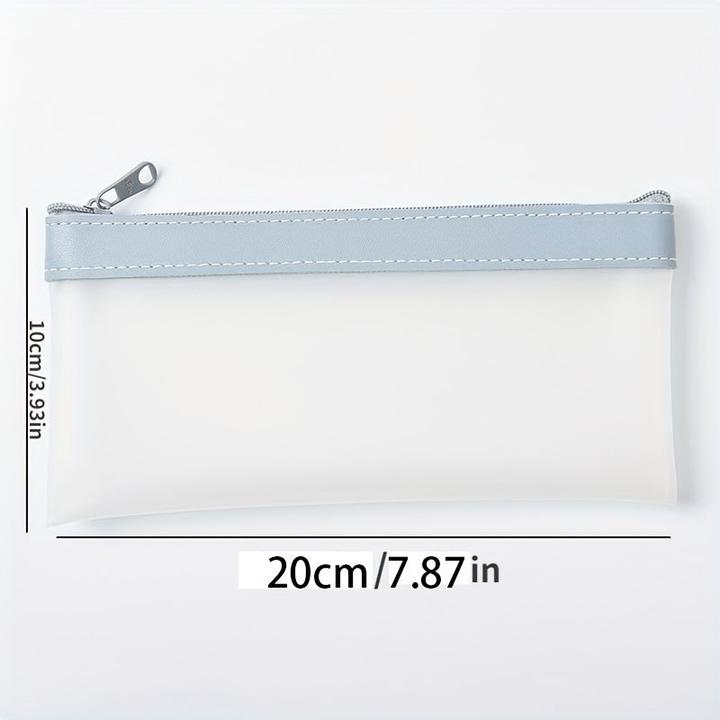 Produktbild Only-Bags.Store Frosted Translucent Pencil Case School Student Zipper Pencil Bag Pencil Pouch Stationery Supplies
