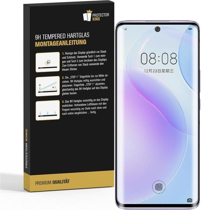 Produktbild Protectorking 1x echtes Tempered 9H Panzerhartglas 3D KLAR (1 Stück, Huawei Nova 9)