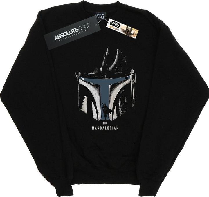 Star Wars The Mandalorian Helmet Silhouette Sweatshirt Jungen