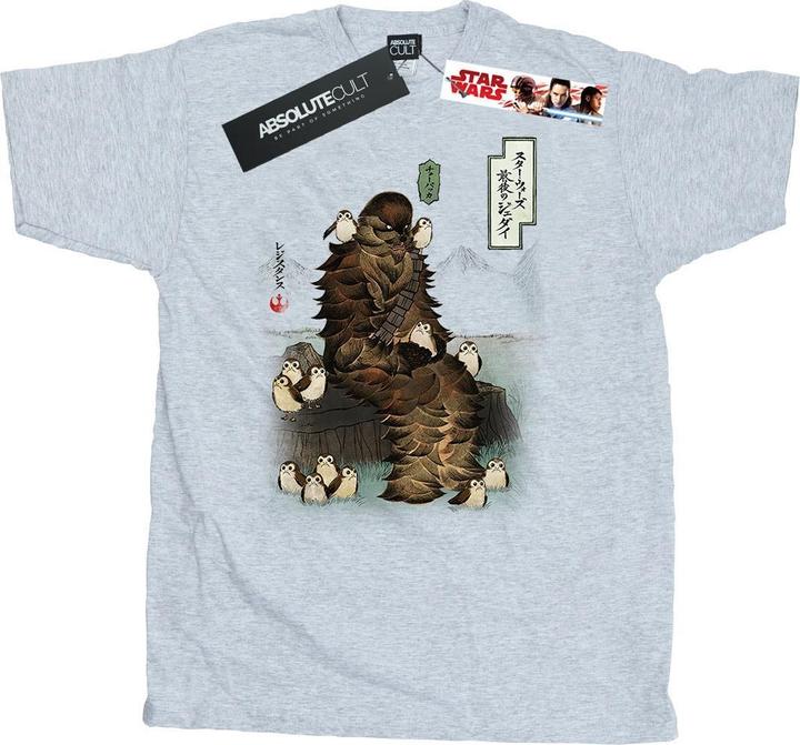 Immagine prodotto Star Wars The Last Jedi Japanese Chewbacca Porgs Maglietta Uomo (XL)