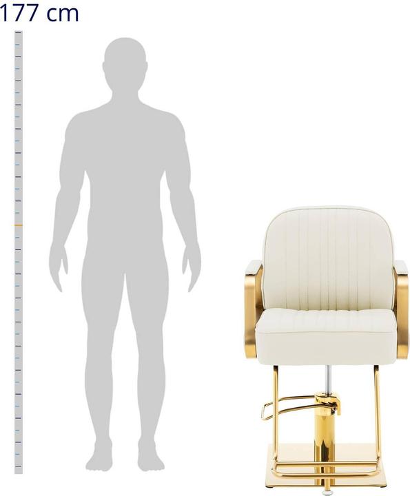 Produktbild Physa Friseurstuhl Fussstütze höhenverstellbar Barber-Stuhl 200 kg Staunton Creme&Gold