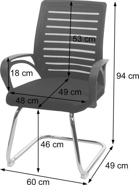 Image du produit Mendler Lot de 2 chaises de conférence HWC-K51, chaise visiteur piétement luge, charge max. 150 kg