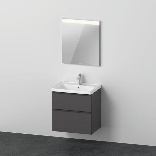 Duravit D-Neo furniture set, furniture washbasin with wall-mounted vanity unit and LED mirror, 650x2000mm, D