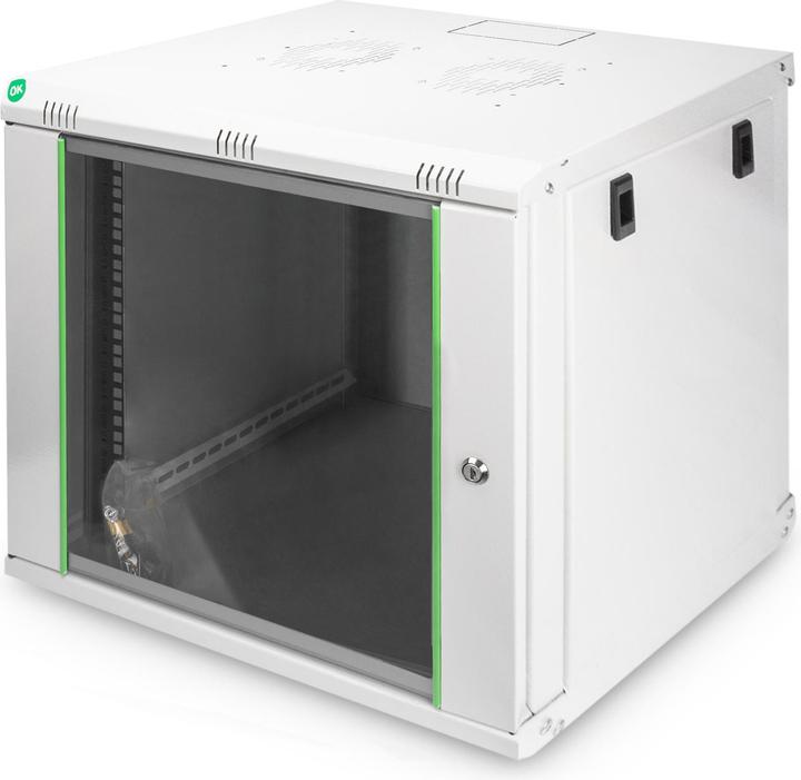 Digitus 48,3cm 19Zoll Wandschrank 9HE SoHoline RAL7035 grau ohne Boden 505mmx600mmx450mm (9 HE, 19 Zoll Rack)