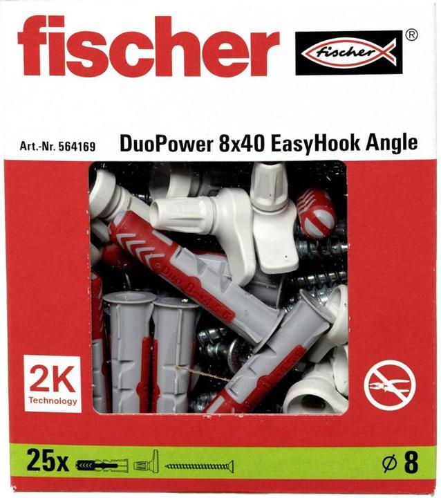 Actual product image Fischer Fisc EasyHook Angle DuoPower 8x40 (25 pcs.)