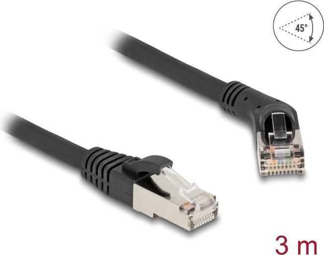 Image du produit Delock Câble réseau RJ45 Cat.6A S/FTP mâle 45ï¿½ vers la droite vers mâle droit 3 m sch sch (S/FTP, CAT6a, 3 m)
