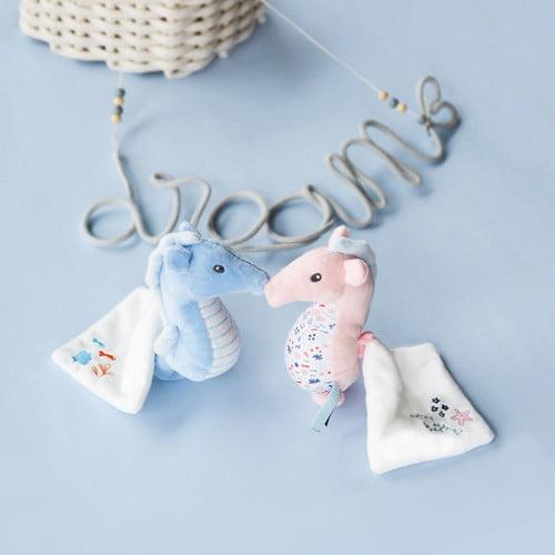 Image du produit Doudou et Compagnie Hippocampe avec son doudou, bleu 17cm (MQ2) **