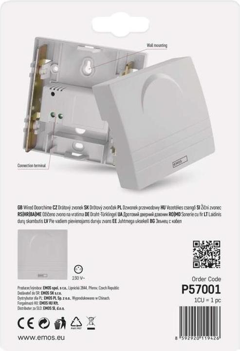 Actual product image Emos Wire doorbell P57001 (Wired)