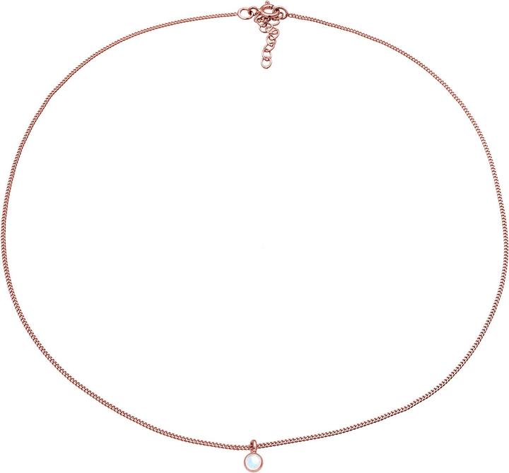 Elli Choker, Edelsteinkette (925er Sterling Silber, Mondstein, 36 cm)