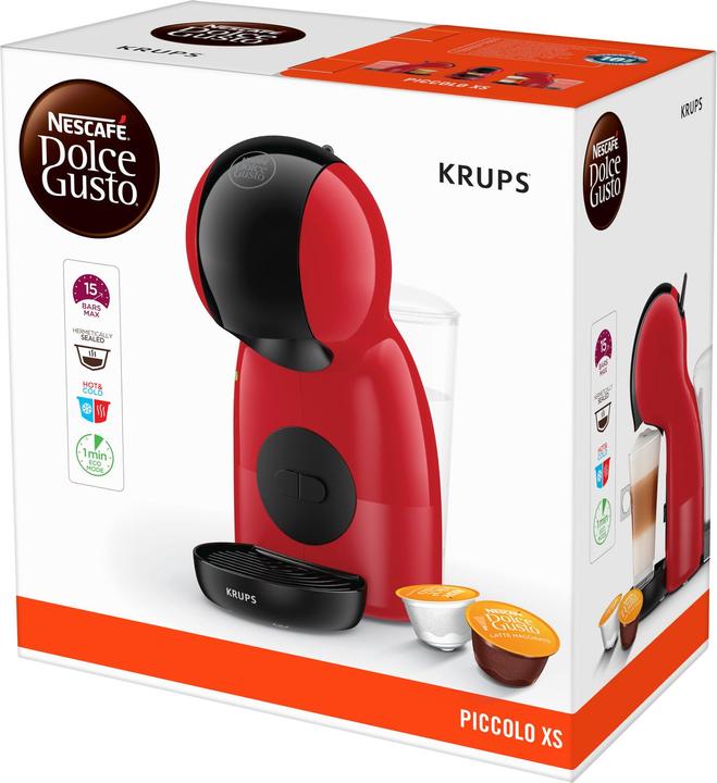 Actual product image Krups Nescaf Dolce Gusto Piccolo XS rood koffiezetapparaat Ultra Compact koffiepad koffiemachine multidran (NESCAFÉ Dolce Gusto)