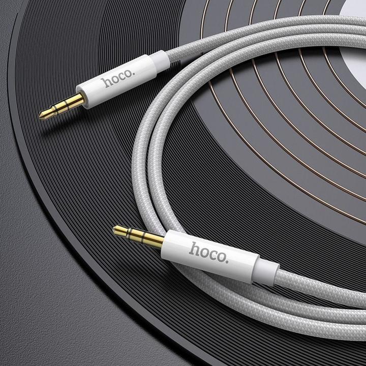 Immagine prodotto Hoco Cavo audio AUX doppio da 3,5 mm da 1 metro, argento (1 m, Connettore da 3,5 mm (AUX))