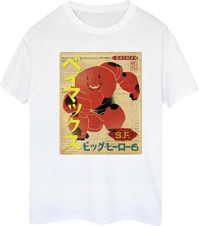 Immagine prodotto Disney Big Hero 6 Baymax Baymax Newspaper Maglietta Ampia Donna (L)