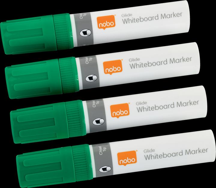 Actual product image Nobo Glide Whiteboard Pen (Green, 10 mm, 4 x)