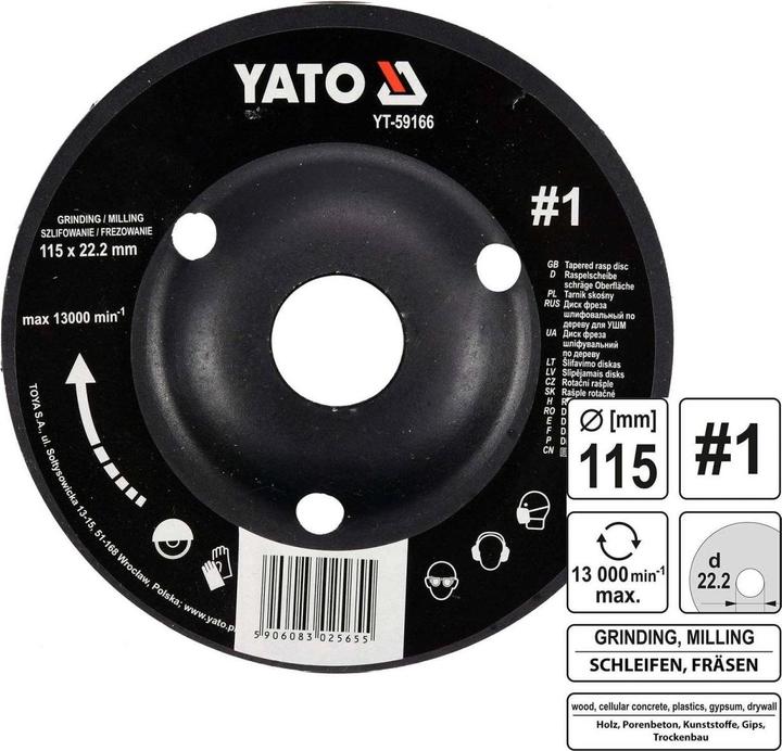 Actual product image Yato Professional rasp disc for angle grinder 115mm No1