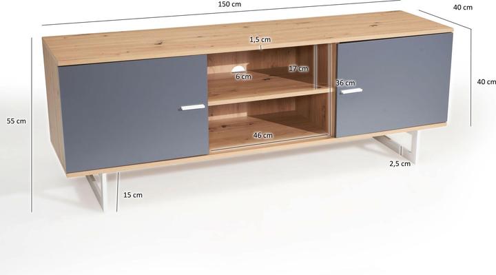Produktbild Wohnling Eiche-Dekor (150 x 40 x 55 cm)