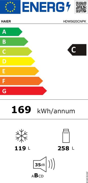 Energy Label Haier HDW5620CNPK (377 l)