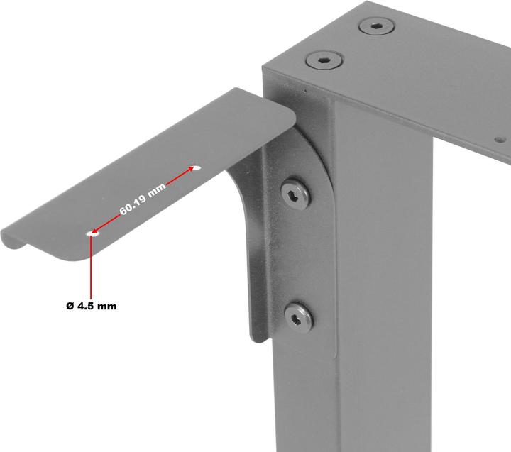 Produktbild Wiltec Tischkufen 64x40cm grau pulverbeschichtet Tischgestell Tischbeine Tisch