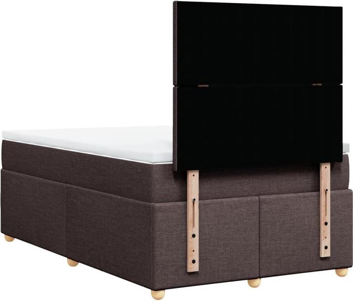 Produktbild VidaXL Boxspringbett Polsterbett Bett mit Matratze Dunkelbraun 120x190cm Stoff (120 x 190 cm)