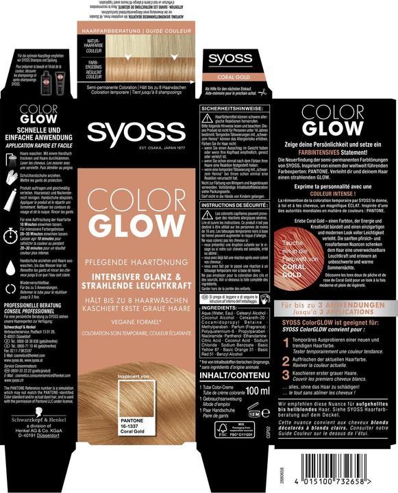 Actual product image Syoss Color Glow (16-1337 Coral Gold)