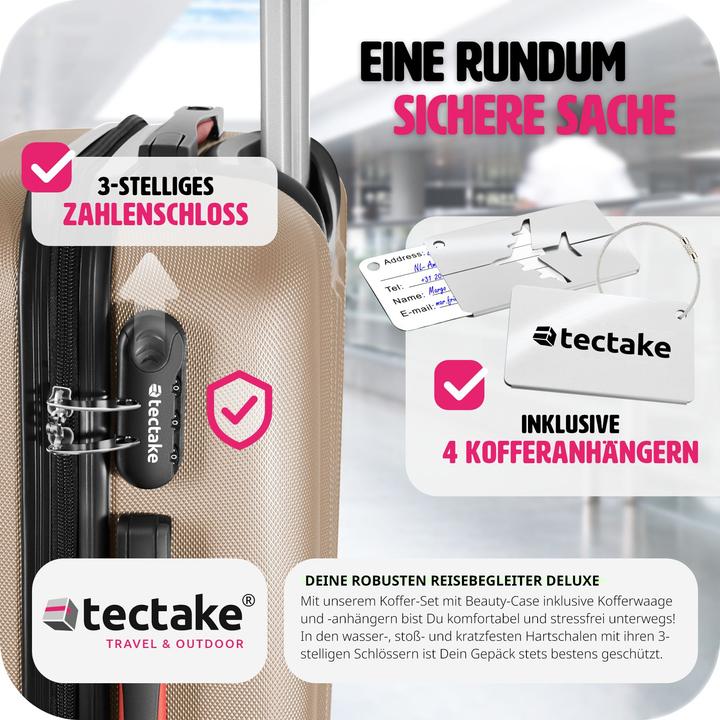 Actual product image tectake Cleo 4-piece with luggage scale (95 l, L (90 - 115l))
