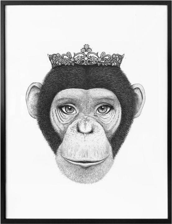 Actual product image Trenddeko The Queen Monkey (60 x 80 cm)