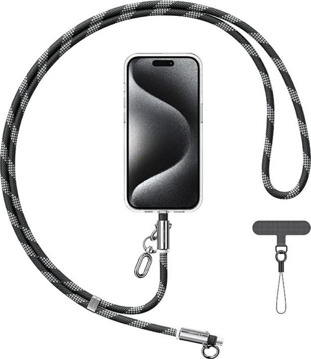 Produktbild Usams Smycz do telefonu z kablem do ładowania SJ745 60W USB-C do USB-C 1.2m czarny (1.20 m, USB 3.2 Gen 1)