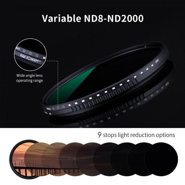 Produktbild K&F Concept Variabler ND-Filter ND8 bis ND2000 (ND- / Graufilter)