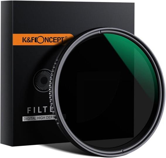 K&F Concept Filtre ND variable ND8 à ND2000 (52 mm, Filtre gris neutre)
