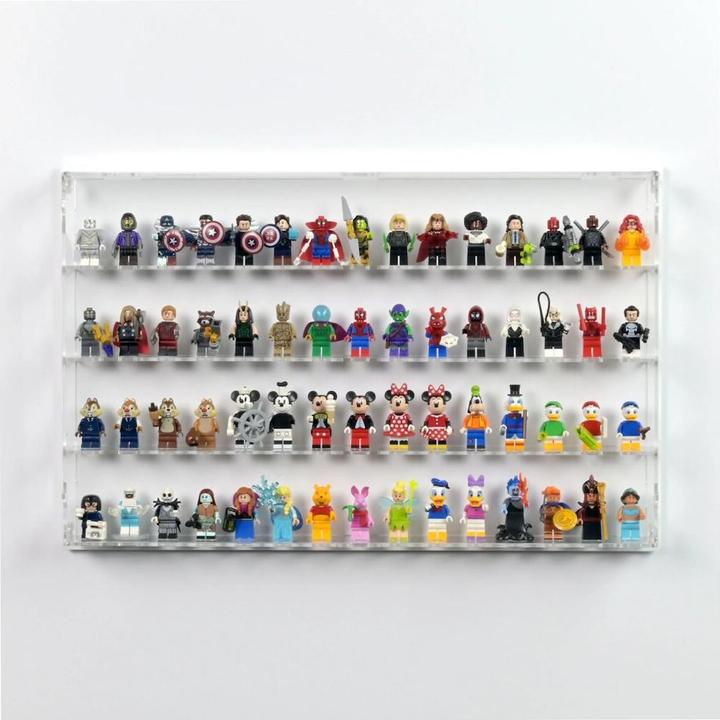 Produktbild iDisplayit Acryl-Wand-Display für 60 LEGO®-Minifiguren (Mit weissem Hintergrund)