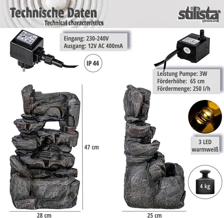 Produktbild Stilista Gartenbrunnen Steine