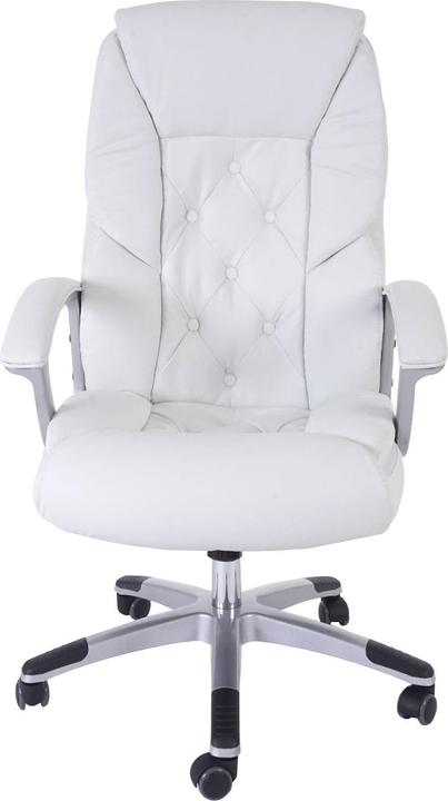 Produktbild Swisshandel24 Profi-Bürostuhl XXL, Chefsessel Drehstuhl, 150kg belastbar Kunstleder - weiss