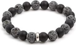 Produktbild Beneto Beaded bracelet made of lava stone and agate MINK101 - Length: 19 cm (19 cm, Lava Stein, Agate)