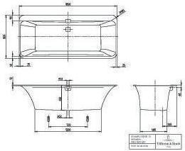 Produktbild Villeroy & Boch V&B Whirlpoolsystem SQUARO EDGE 12 m BW ov 180x80 Tech. Pos 2 we (180 l, 180 cm, 80 cm)