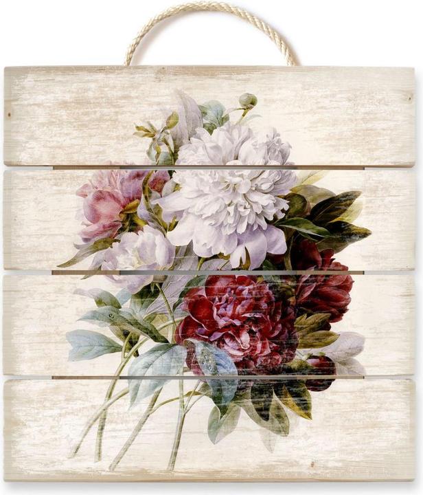 Immagine prodotto Trenddeko Redouté - Bouquet di peonie rosse, viola e bianche (40 x 41,5 cm)