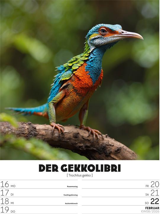 Actual product image Verrücktes Tierleben - Wochenplaner mit KI-Bildern Kalender 2026 (25 x 33 cm, German)
