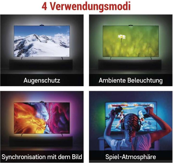 Actual product image Emos GoSmart Ambient LED RGB Beleuchtung für TV 75“ (189 cm) (660 lm)