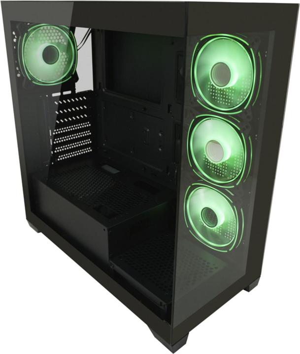 Image du produit LC-Power Boîtier MidiTower 715B black USB3.2/Audio,sans alimentation,SEAMLESS X (mATX, Mini-ITX, ATX)